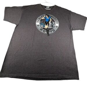 Harley-Davidson Crystal River Florida Pinup Girl Police T-Shirt Mens 2XL 2015